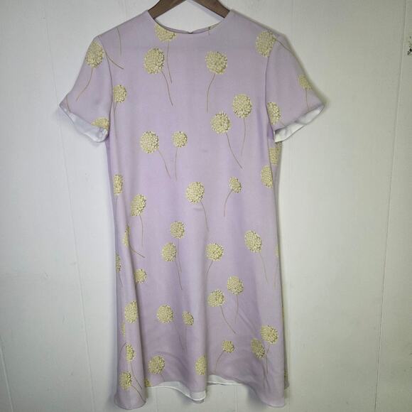 90s Vintage Silk Floral Mini Dress Lavendar Linda Allard Ellen Tracy Size 8 - Picture 1 of 6